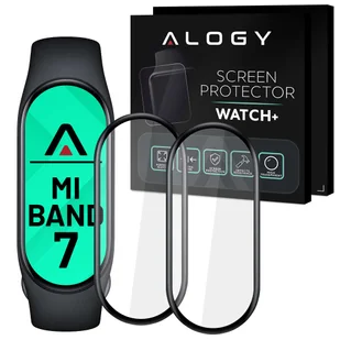 2x Elastyczne Szkło 3D szybka na ekran Alogy do Xiaomi Mi Band 7 Black - Akcesoria do smartwatchy - miniaturka - grafika 1