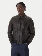 Kurtki męskie - Aeronautica Militare Kurtka skórzana 252PN0963U100839 Czarny Regular Fit - miniaturka - grafika 1