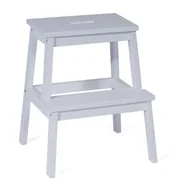 Taborety i hokery - Biały stołek z drewna kauczukowego ze schodkiem Corg – Bonami Selection - miniaturka - grafika 1