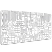 Podkładki na biurko - Podkładka na biurko Szkic miasta 100x50 cm - miniaturka - grafika 1