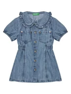 Sukienki i spódniczki dla dziewczynek - United Colors Of Benetton Sukienka jeansowa 41DWGV029 Niebieski Regular Fit - miniaturka - grafika 1