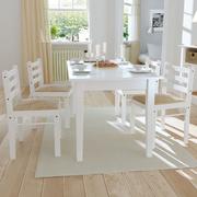 Krzesła - vidaXL Drewniane krzesła do jadalni Białe Kwadratowe x4 - miniaturka - grafika 1