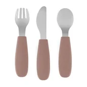 Sztućce dla dzieci - Petite&Mars Take&Match Stainless Steel Cutlery Set sztućce dla dzieci Velvet Latte 12m+ 3 szt. - miniaturka - grafika 1