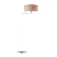 Lampy stojące - Elegancka lampa podłogowa z welurowym kloszem CANCUN VELUR, różowy - miniaturka - grafika 1
