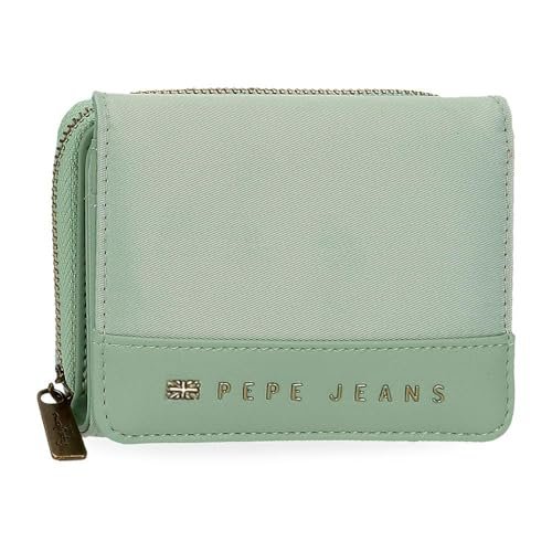 Pepe Jeans Morgan Portfel z portmonetką Zielony 10x8x3 cm Poliester Recykling by Joumma Bags, Zielony, Talla única, Portfel z portfelem