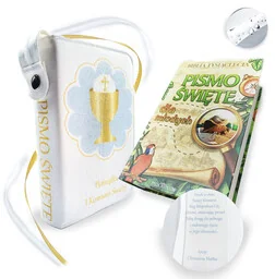 ZESTAW Biblia prezent na Komunię, Pismo Święte dla młodych, okładka, dedykacja paginacja - Dewocjonalia - miniaturka - grafika 1