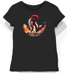 Koszulka damska czarna z nadrukiem czerwonego insektoida XXL - Koszulki i topy damskie - miniaturka - grafika 1