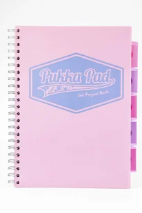 Kołozeszyt z przekładkami PUKKA PAD Project Book Pastel A4 różowy w linię - Zeszyty szkolne - miniaturka - grafika 1
