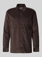 Koszule męskie - Koszula sztruksowa o kroju easy fit z kieszeniami na piersi - miniaturka - grafika 1