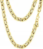 Naszyjniki męskie - ZŁOTY NASZYJNIK PANCERKA SPLOT BIZANTYJSKI KRÓLEWSKI 8 MM 50 CM STAL 316L - inna (Inny) - miniaturka - grafika 1