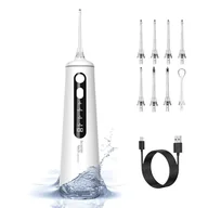 Torby podróżne - Ultracare Travel profesjonalny irygator stomatologiczny Aquapik Family, 4 tryby, 8 dysz, zbiornik na wodę 300 ml do wielokrotnego ładowania przez USB, torba podróżna w zestawie (biały) - miniaturka - grafika 1