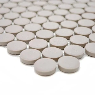 Mozaika gresowa Jasny Szary Kółka Matowa 31,5x29,4x0,5 cm - Płytki ceramiczne - miniaturka - grafika 1