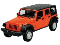 Samochody i pojazdy dla dzieci - MAISTO 2015 JEEP WRANGLER UNLIMITED POMARAŃCZOWY 1:24 31268 - miniaturka - grafika 1