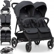 Wózki dziecięce - WÓZEK SPACEROWY BLIŹNIACZY DLA BLIŹNIĄT DZIECI ROK PO ROKU 2w1 + FOLIA ŚPIWORKI AKCESORIA 0+ - miniaturka - grafika 1
