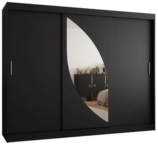 Szafa przesuwna Gardroba Abiks MILO 250 gł. 62 czarny mat - Szafy - miniaturka - grafika 1