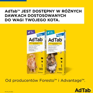 ELANCO 2xAdTab 48mg tabletki na pchły i kleszcze dla kotów >2-8 kg - Suplementy i witaminy dla psów - miniaturka - grafika 2