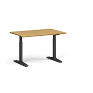 Biurka - Stół z regulacją wysokości ULIX, elektryczny, 675-1325 mm, blat 1200x800 mm, podstawa czarna, buk - miniaturka - grafika 1
