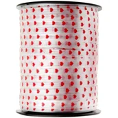 Balony i akcesoria - Wstążka do balonów, Serduszka, czerwono - biała - miniaturka - grafika 1