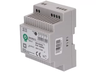 Eura-Tech Zasilacz Din DIN30W12 12V 2,5 A DC 14159 - Domofony - miniaturka - grafika 1