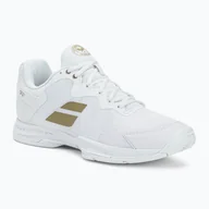 Buty sportowe męskie - Buty do tenisa męskie Babolat 22 SFX3 All Court Wimbledon white/gold - miniaturka - grafika 1