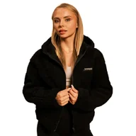 Kurtki i kamizelki sportowe damskie - Damska kurtka GymBeam BeastPink Women‘s Bliss Hoodie Jacket Black S - miniaturka - grafika 1
