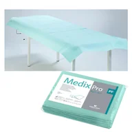 Kosmetyczne akcesoria jednorazowe - Prześcieradło jednorazowe 77cm x 210cm zielone podfoliowane 54g MedixPro 5szt - miniaturka - grafika 1