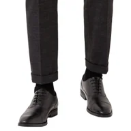 Półbuty męskie - Burton London Buty Męskie Eleganckie Skórzane z Noskiem Czarne Rozmiar 41 - miniaturka - grafika 1