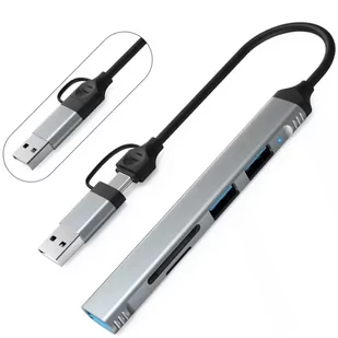 Reagle Hub Usb-C Usb-A 2W1 Na 3X Porty Usb Czytnik Sd Tf - Huby USB - miniaturka - grafika 1