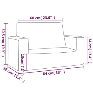Lumarko 2-os. sofa dla dzieci, kremowa, miękki plusz - Sofy i kanapy - miniaturka - grafika 8