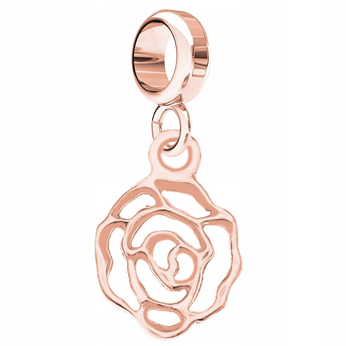 Charms Róża Kwiatek różowe złoto srebro 925