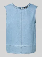 Koszule damskie - Top jeansowy o kroju relaxed fit z czystej bawełny model ‘FLORA’ - miniaturka - grafika 1