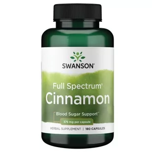 Swanson - Cynamon, 375mg, 180 kapsułek - Suplementy naturalne - miniaturka - grafika 1