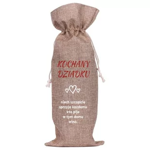 Worek Na Butelkę Lniany - Kochany Dziadku (61) - Ozdoby bożonarodzeniowe - miniaturka - grafika 1