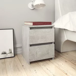 vidaXL Szafka nocna, betonowa szarość, 30 x 30 x 40 cm, płyta wiórowa - Szafki nocne - miniaturka - grafika 1