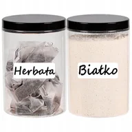 Pojemniki kuchenne - POJEMNIK PLASTIKOWY SŁOIK NA ŻYWNOŚĆ PRZYPRAWY 750ML 2 SZTUKI + ETYKIETY - miniaturka - grafika 1