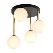 Lampy sufitowe - Dolce lampa sufitowa 4-punktowa czarna/złota/opal 1260/4 - miniaturka - grafika 1