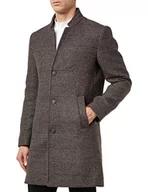 Płaszcze męskie - TOM TAILOR Denim Męskie Nowoczesny płaszcz wełniany 1032440, 30499 - Black Brown Glen Plaid, L - miniaturka - grafika 1