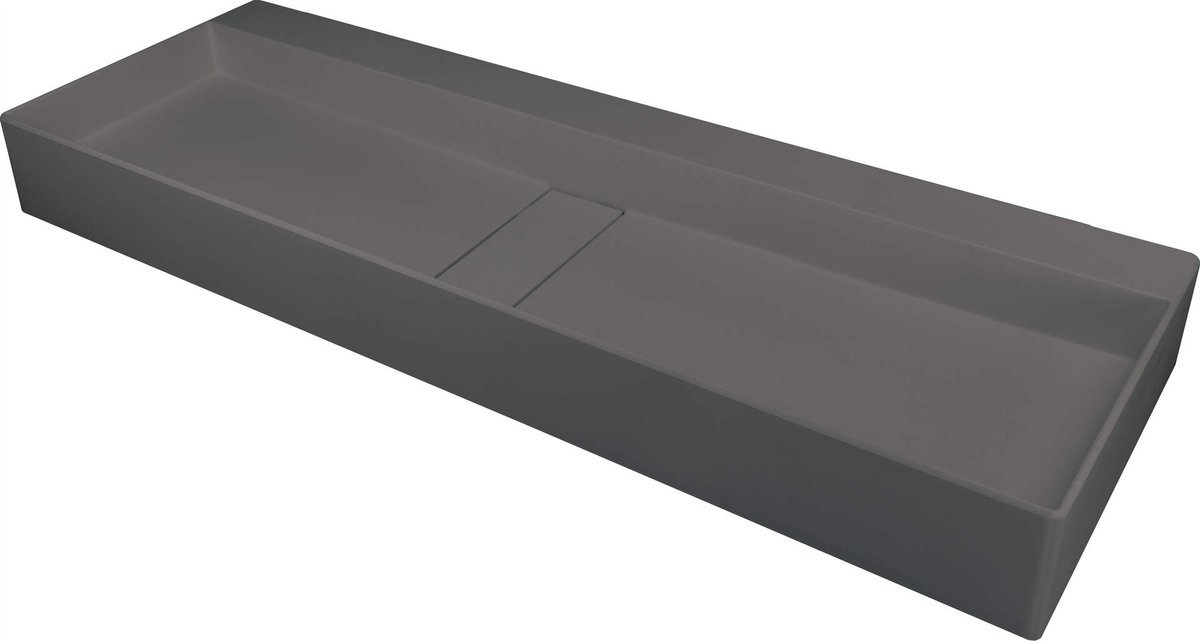 Umywalka nablatowa Deante Blur 40x100 cm prostokątna antracyt metalik CQB_TU1S