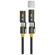 Ładowarki do telefonów - Kabel USB-C 4smarts Explorer 3w1 240W 1.5m czarny - miniaturka - grafika 1