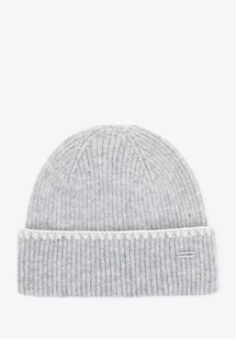 Czapka damska z dekoracyjnie obszytym brzegiem szara - Czapki damskie Czapka damska z dekoracyjnie obszytym brzegiem szara - Czapki damskie - miniaturka - grafika 1