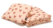 Kołdry i poduszki dla dzieci - Komplet Pościeli Bawełnianej Heartbeat Pink M 80X100 + 35X45 La Millou - miniaturka - grafika 1
