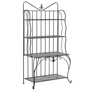 Shumee Szafa ogrodowa  Regał ogrodowy metalowy 4 półki czarny PAVONA 258279 - Pozostałe meble ogrodowe - miniaturka - grafika 1