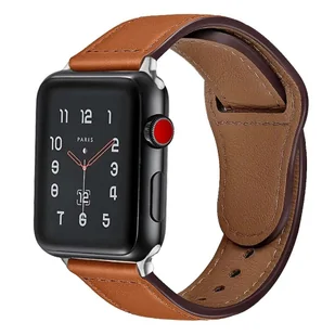 Pasek Alogy Leather Strap Band skóra do Apple Watch 1/2/3/4/5/6/7/8/SE/ULTRA (42/44/45/49mm) brązowy - Akcesoria do smartwatchy - miniaturka - grafika 8