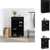 Szafki na buty - vidaXL Szafka na buty czarna 60x35x105 cm materiał drewnopochodny - Szafki - miniaturka - grafika 1