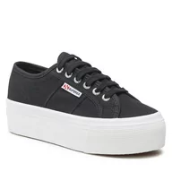 Trampki damskie - Tenisówki Superga - 2790 Platform S9111LW Black/Fwhite F83 - miniaturka - grafika 1