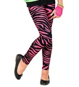 Spodnie i spodenki dla dziewczynek - Leginsy Różowe Lata 80 Zeberka - 128 - miniaturka - grafika 1