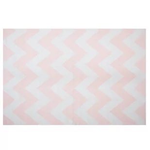 Beliani Dywan różowy wzór zygzak krótkowłosy 140 x 200 cm KONARLI - Dywany - miniaturka - grafika 1