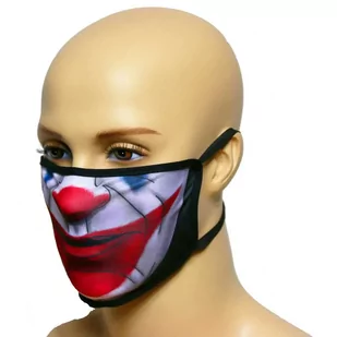 Maska na twarz z nadrukiem ZBROJOWNIA - Joker - czarna - Maseczki ochronne i antywirusowe - miniaturka - grafika 1