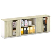 Zestawy mebli biurowych - B2B Partner Zestaw szaf MIRELLI, Typ I - biały/dąb sonoma 437537 - miniaturka - grafika 1