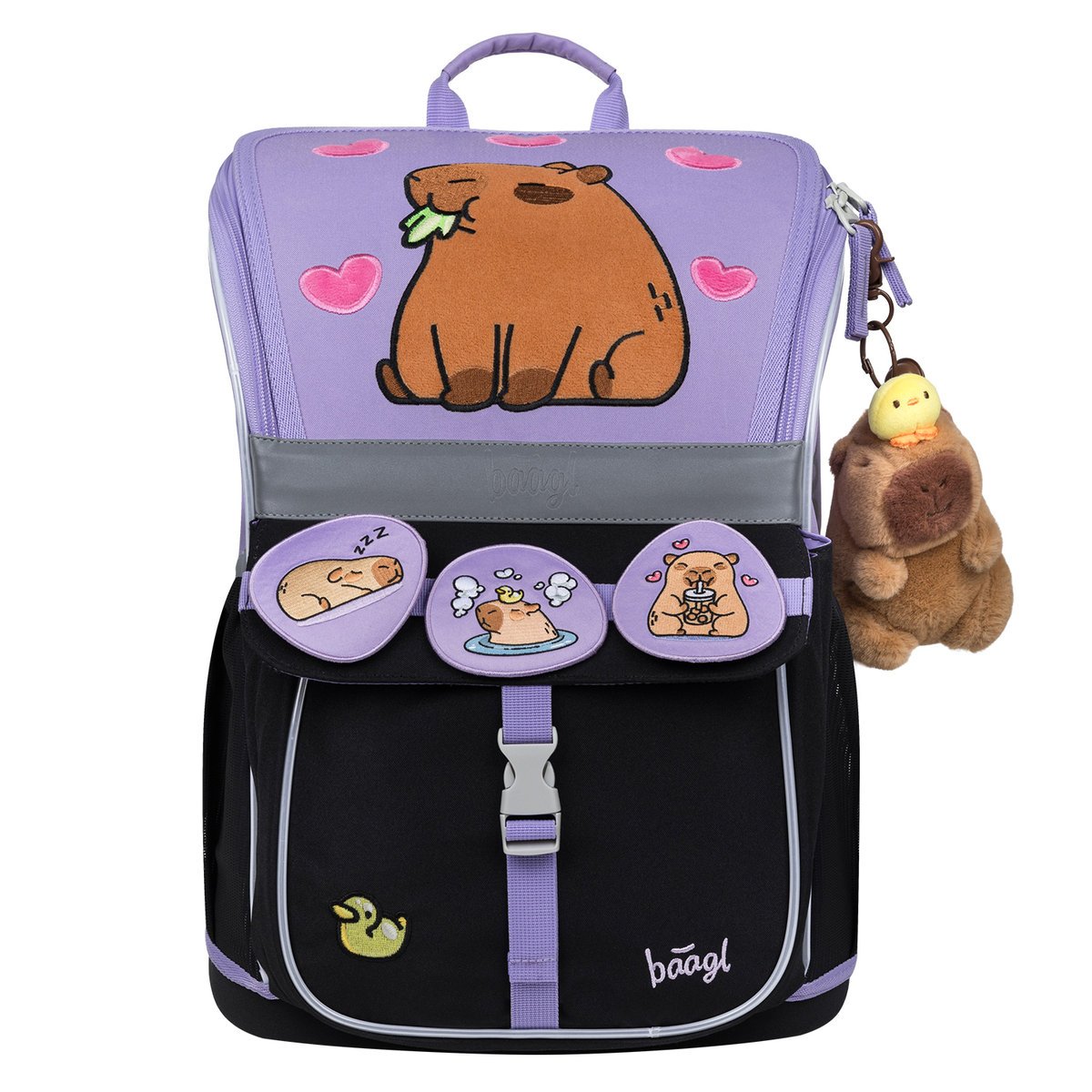 BAAGL Tornister Szkolny Zippy Kapibara ERGO ADJUSTABLE 18L Fioletowy